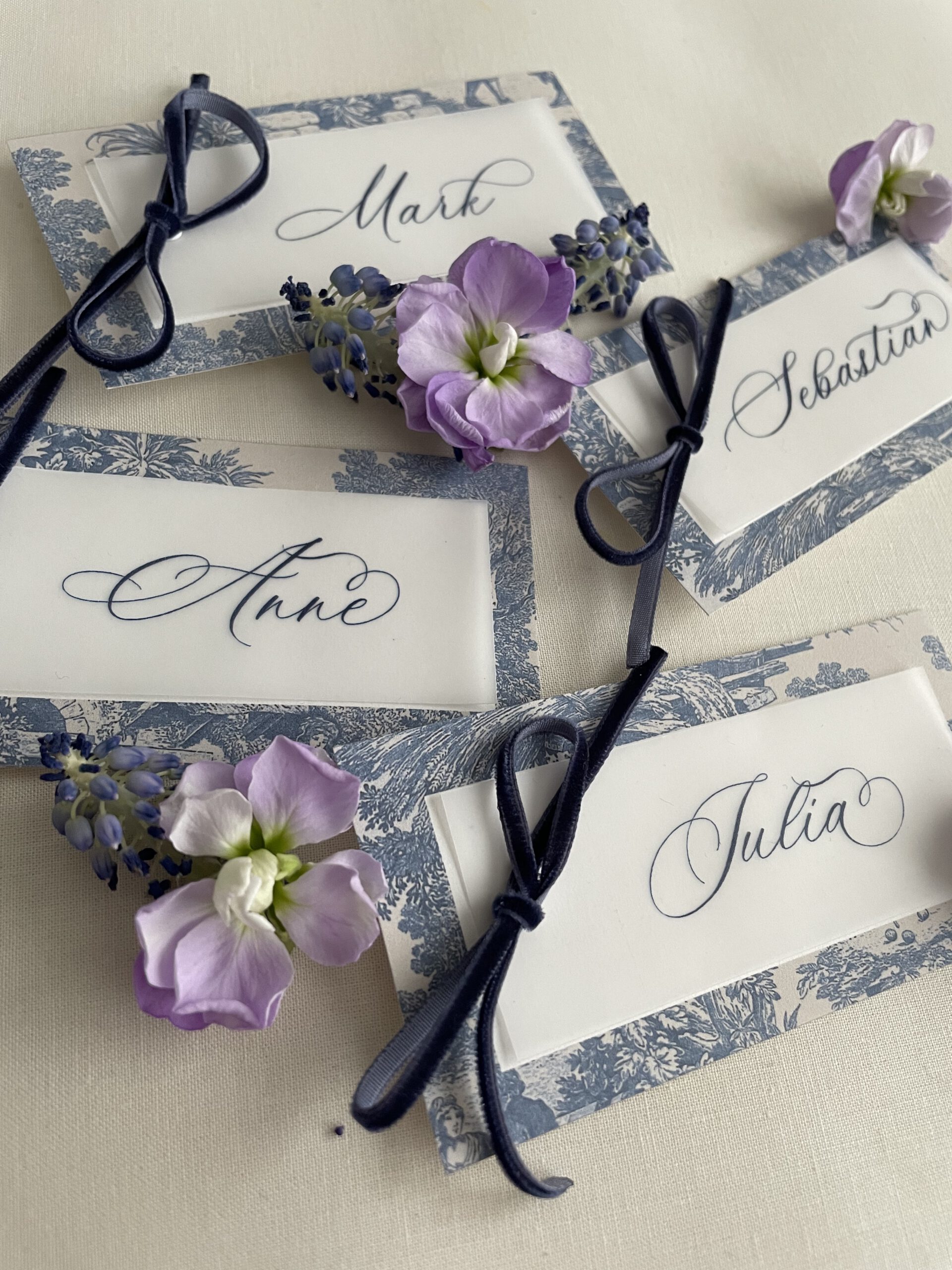 Namenskarten mit Samtband | Name card with Velvet ribbon